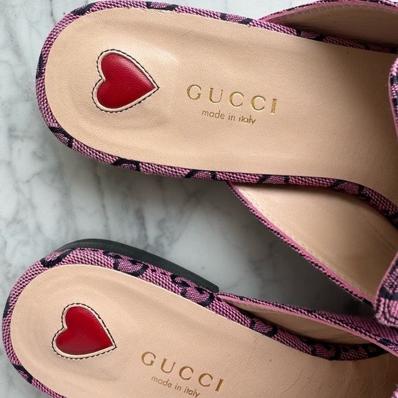 Gucci Pink Mule Flats Size 37.5 - Picture 5 of 7